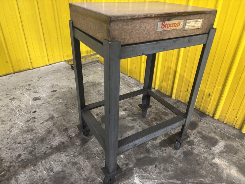 24&quot; X 18&quot; X 4.5&quot; STARRETT GRADE A GRANITE INSPECTION TABLE LAYOUT PLATE ON STAND: YOBRO #23852