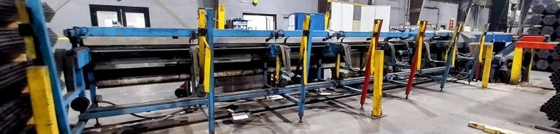 Bewo Model FCH-85-M Automatic Upstroking Circular Saw, 2006 – Bunker Loading, Brush Deburring