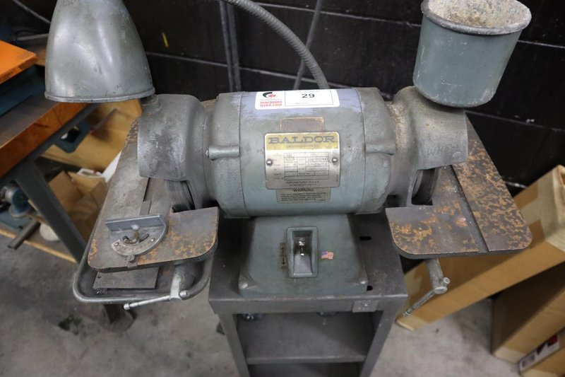 Baldor 532 Double End Carbide Tool Grinder, 6" Wheels, Pedestal Base, Tilting Work Tables, 1/2 HP- Auction Item