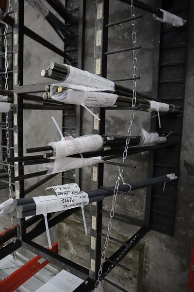 Vertical Material Storage Rack with Contents- Auction Item