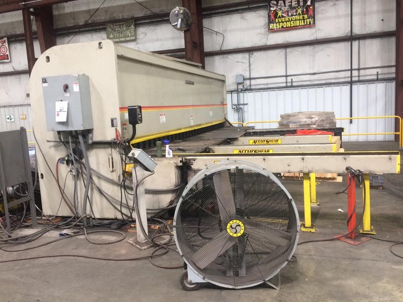20&#039; x 5/8&quot; ACCURSHEAR MODEL #662520 HYDRAULIC SHEAR WITH MET FAB STACKER: STOCK #15686