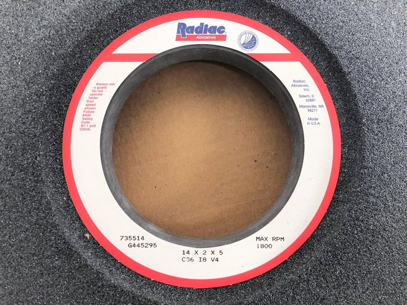14&quot; x 2&quot; x 5&quot; RADIAC ABRASIVES GRINDING WHEEL: STOCK #14562