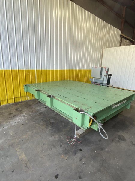 40,000 LBS X 10' X 7' LANGE-LIFT HEVI-HAUL HYDRAULIC SCISSOR LIFT TABLE WITH TILTING DECK: STOCK #17444
