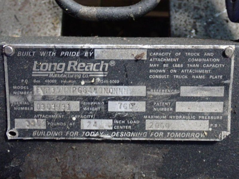 LONG REACH MANUFACTURING CO. 2550 LBS @ 24" CENTER LOAD HYDRAULIC GRAPPLE   -  FNP35NNPG84ONONNN