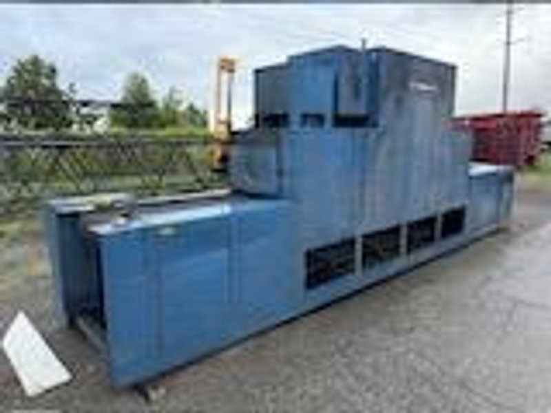 Grieve model belt conveyor core oven rated at 200 degree f, 460 volt, 20 kw, s/n 650167, 232" center belt, 15" tall opening, 24" belt, 1.16 ft/min.