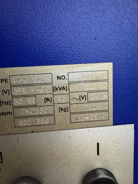 2012 TOS WHQ-13 CNC Horizontal Boring Mill