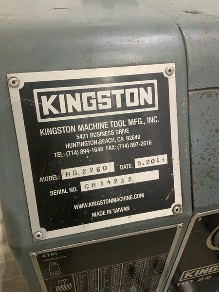 22" X 60" KINGSTON HORIZONTAL GAP BED ENGINE LATHE: STOCK #81158