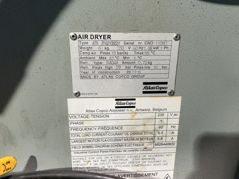 ATLAS COPCO 25 HP AIR COMPRESSOR  -  GA18FF A 125 FM