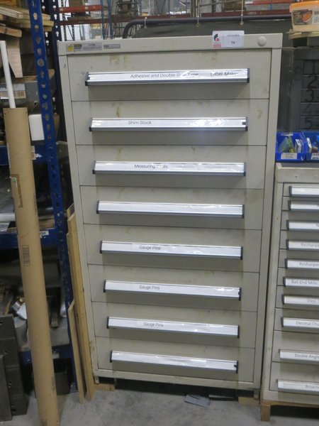 Stanley Vidmar 8 Drawers Heavy Duty Cabinet w Contents- Auction Item