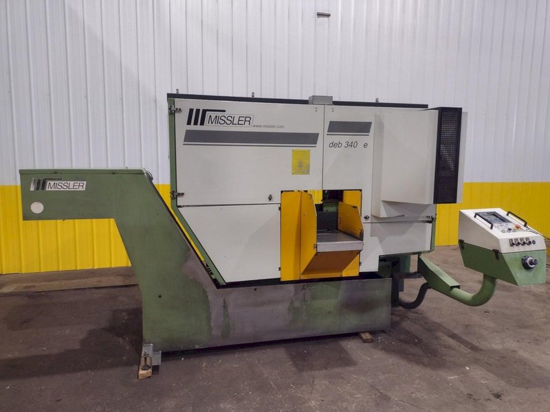 13.4&quot; X 13.4&quot; MISSLER MODEL #DEB-340-CE AUTOMATIC HORIZONTAL BANDSAW, NEW 2000: STOCK #19627