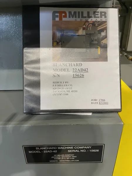 BLANCHARD 22AD-42 42” Rotary Surface Grinder PLC Rebuilt 2022’ #7119