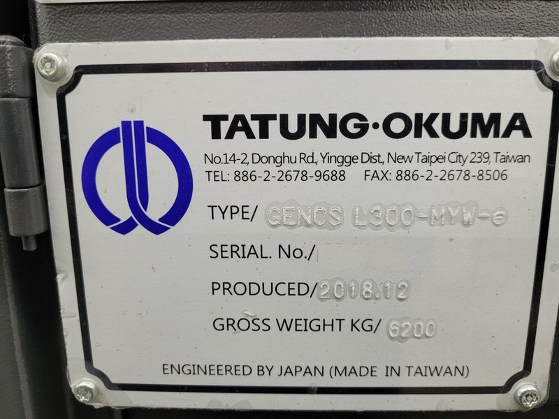 Okuma Genos L300-MYW-e CNC Turning Center – 2018 Sub Spindle, C &amp; Y Axis Lathe