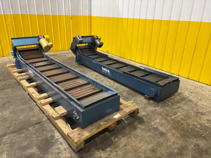 2X - 18" x 96" STEELTRAK MODEL T2-721-18" FLUTED PARTS CONVEYOR: YOBRO #24475