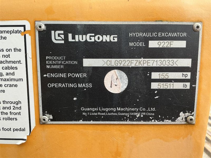 2023 LiuGong 922F 13033