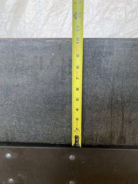 48&quot; X 72&quot; X 10&quot; MICRO-FLAT GRANITE SURFACE PLATE W/ STARRETT BASE. STOCK # 1170823.