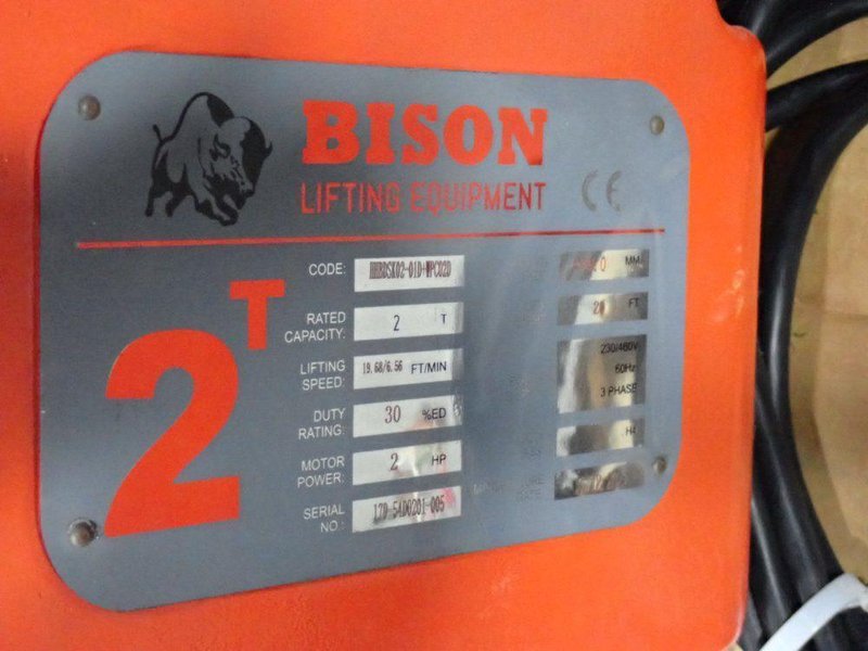 BISON LIFTING EQUIPMENT 2 TON ELECTRIC HOIST  -  HHBDSK02-01D+WPC02D