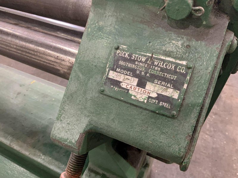 37"X 22 GA PECK STOW &amp; WILCOX MODEL 381-D PLATE ROLLS: STOCK #80935