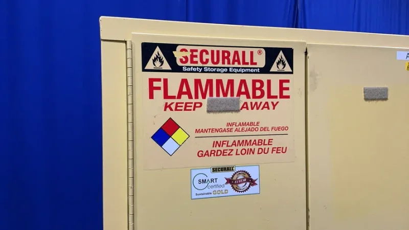 A &amp; A SHEET METAL PRODUCTS 120 GAL / 4 SHELVES FLAMMABLE STORAGE CABINET   -  P1120