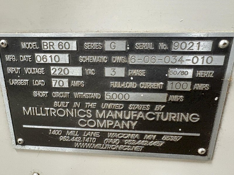 Milltronics Model BR60 CNC Bridge Mill / Vertical Machining Center, S/N 9021, New 2006.