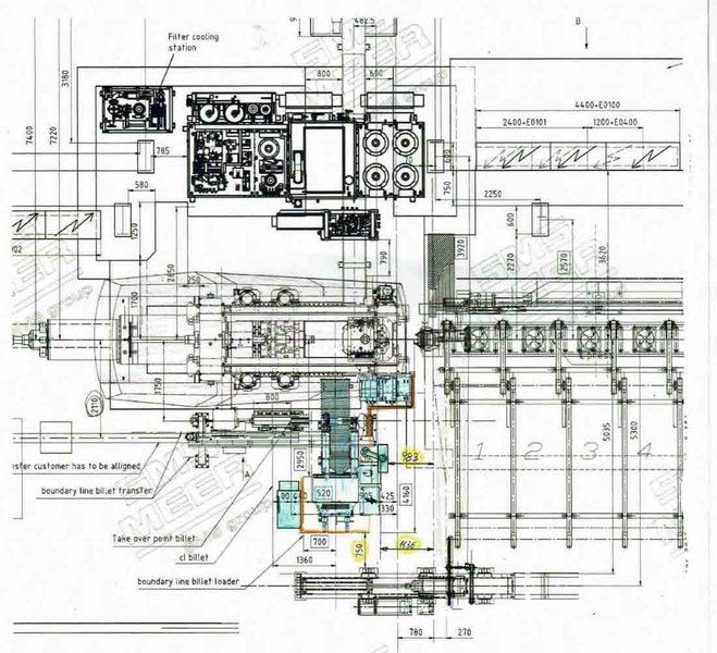 1450 TON SMS ALUMINUM EXTRUSION PRESS (14670)