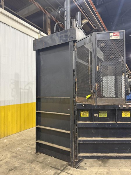 84" X 48" X 48" JV MFG MODEL #DXR-84 CRAM-A-LOT VERTICAL HYDRAULIC CARDBOARD BALER: YOBRO #24667