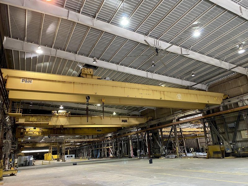 (1993) 75 TON X 103&#039;6&quot; P&amp;H PACESETTER OVERHEAD BRIDGE CRANE WITH 20 TON AUXILIARY. STOCK # 0733320