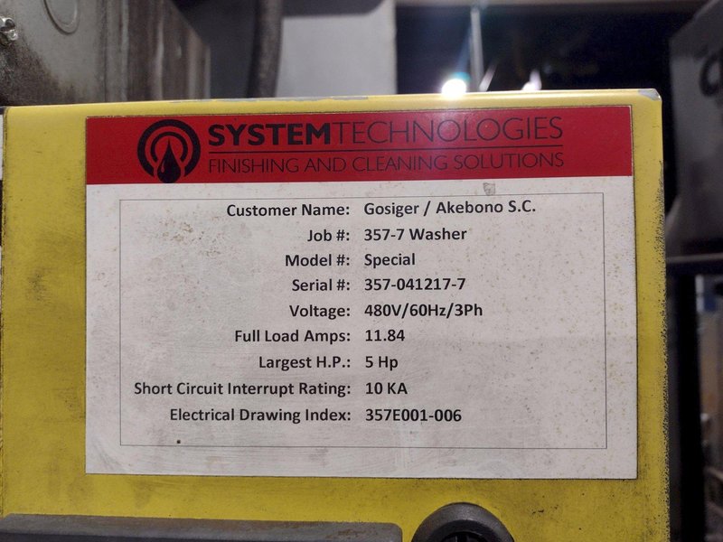 2017 SYSTEM TECHNOLOGIES ROTARY TABLE HIGH-PRESSURE STAINLESS STEEL PARTS WASHER: STOCK #14485