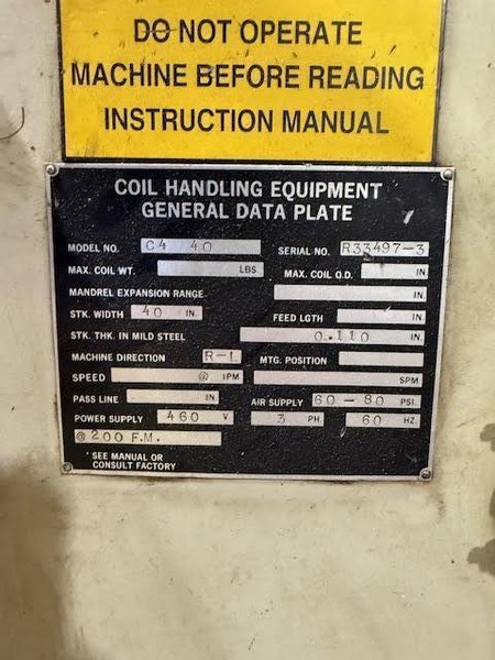 16000 LB X 40&quot; X .110&quot; ROWE FEEDLINE