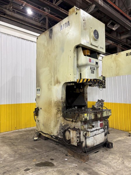 220 TON AIDA MODEL #NC1-200(2) GAP FRAME PRESS, WITH 9.84&quot; STROKE: STOCK #22202