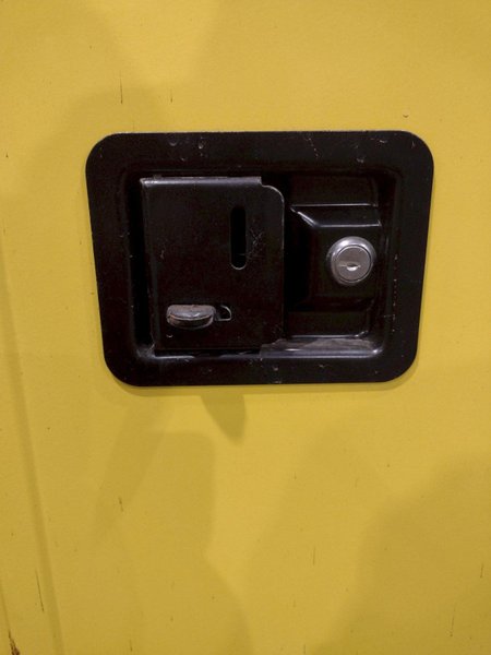 45 GALLON X 2 DOOR EAGLE FLAMMABLE MATERIALS MODEL #4510X STORAGE CABINET, 43” X 18” X 65” HIGH: YOBRO  #22012