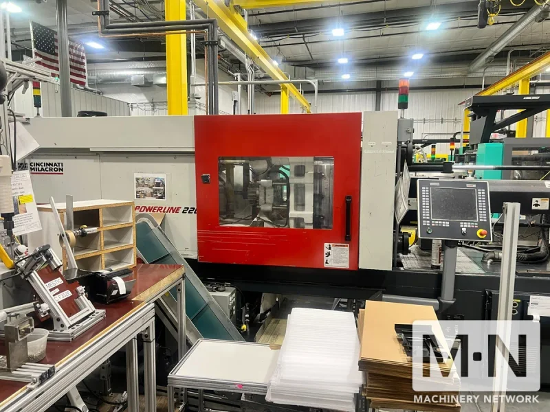 220 TON 17 OZ CINCINNATI NT220 POWERLINE ELECTRIC INJECTION MOLDING MACHINE MFG 2009