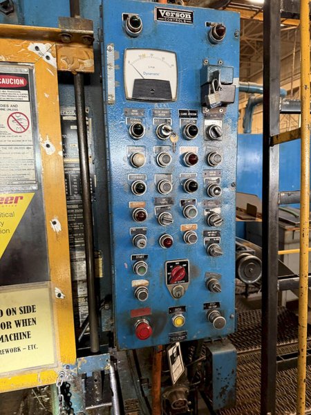 500 TON VERSON S2-500-108-60T STRAIGHT SIDE DOUBLE CRANK PRESS. STOCK # 0329626