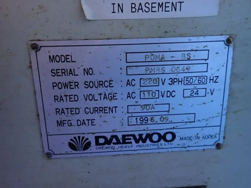 DAEWOO CNC LATHE  -  PUMA 8S
