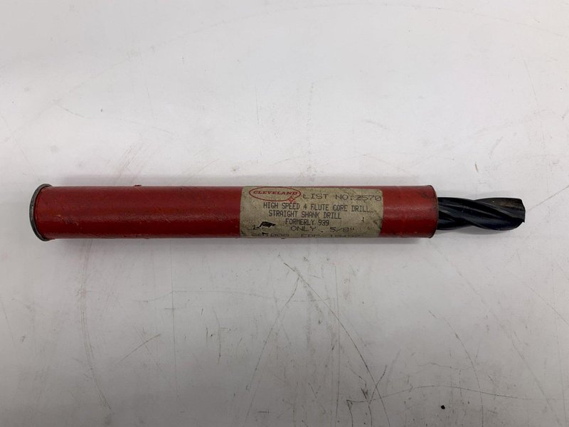 5/8” X 9&quot; CLEVELAND HS 4 FLUTE STRAIGHT SHANK CORE DRILL: STOCK #15533