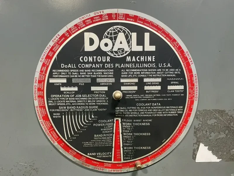 DOALL 20” VERTICAL BAND SAW  -  2013-V