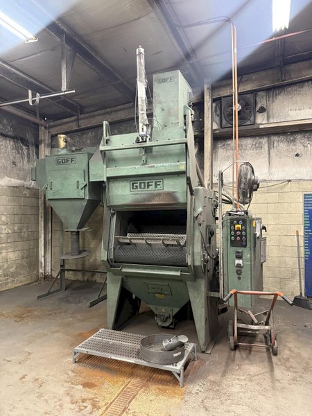6 CU FT GOFF MODEL #6BB RUBBER BELT TUMBLE TYPE BLAST MACHINE W/ DUST COLLECTOR: YOBRO #25939