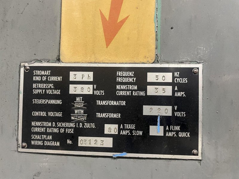 5&quot; WOTAN  MODEL #B-130 ROTARY TABLE &amp; #50 TAPER HORIZONTAL BORING MILL: STOCK 15974
