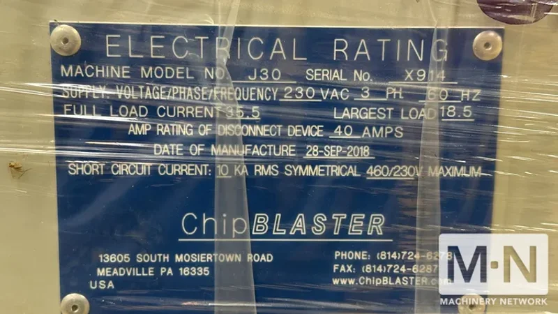 ChipBLASTER J30 High Pressure Coolant System, 2018