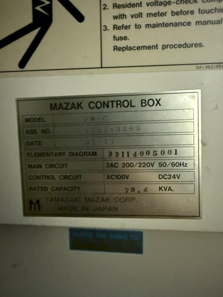 MAZAK POWERMASTER PMNX-1600 HOLLOW SPINDLE CNC TURRET LATHE. STOCK # 0207223