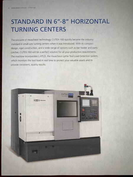 Hwacheon Model Cutex-160 CNC Turning Center, New 2007, Low Hrs!