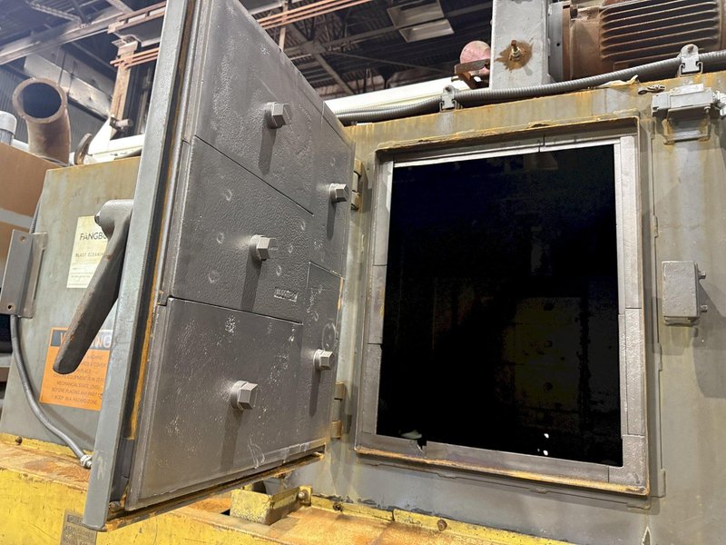 72" WIDE x 16" HIGH PANGBORN MODEL #ES1821-125 TOP &amp; BOTTOM PLATE SHOT BLAST MACHINE, WITH DUST COLLECTOR: YOBRO #25181