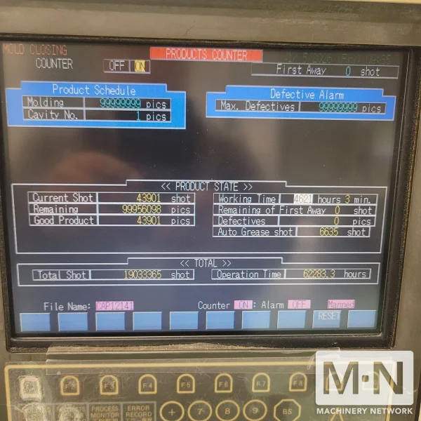 44 TON  0.9 OZ SODICK MODEL TR40S3 PLUNGER STYLE INJECTION MOLDING MACHINE MFG 2002