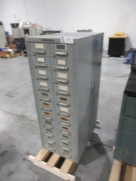 Metal File Card Organizer Cabinet with (11) Drawer with Dual Removable Trays- Auction Item