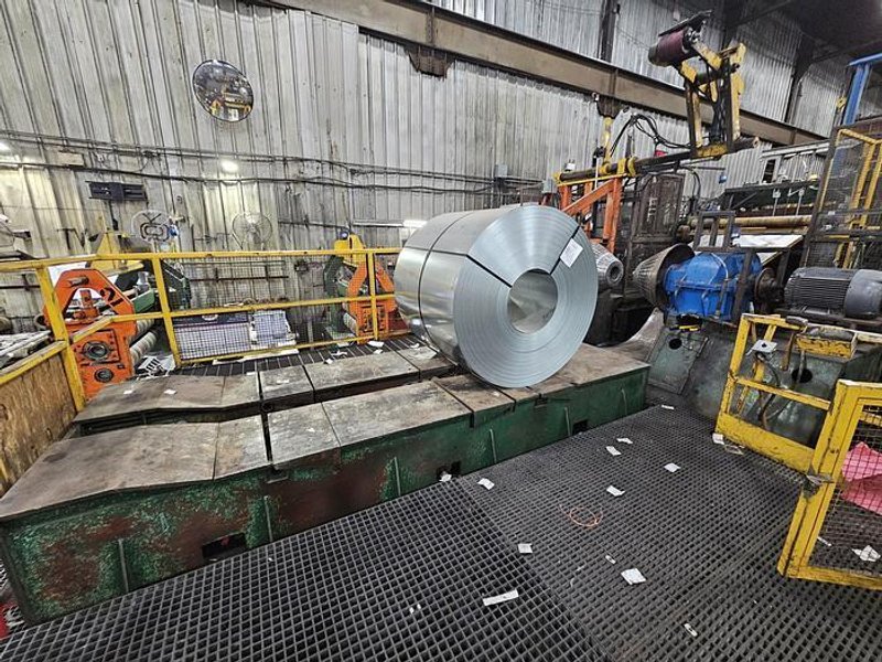 60” x .135” x 50,000 Lbs. Cincinnati/Herr-Voss Slitting Line. STOCK #0999625