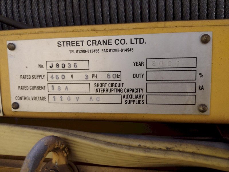 7.5 TON DESHAZO SINGLE GIRDER TOP RUNNING BRIDGE CRANE WITH STREET HOIST: YOBRO 24991