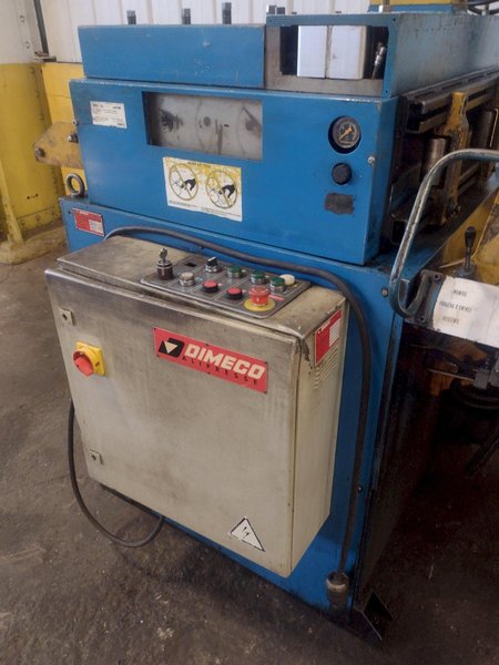 31" x .090" DIMECO MODEL #1676EVV 7 ROLL POWERED STRIP STRAIGHTENER WITH PEELER ARM: STOCK 17225