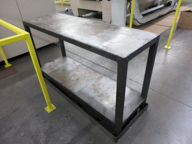 Heavy Duty Long Steel Work Table with Lower Shelf and Drip Pan- Auction Item