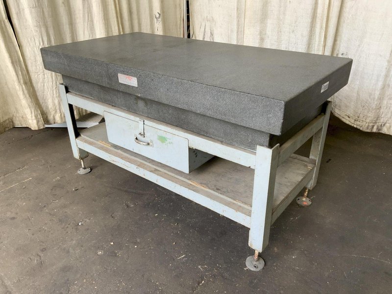 36" X 72" PRATT AND WHITNEY BLACK GRANITE SURFACE PLATE W/ STAND: STOCK #81387