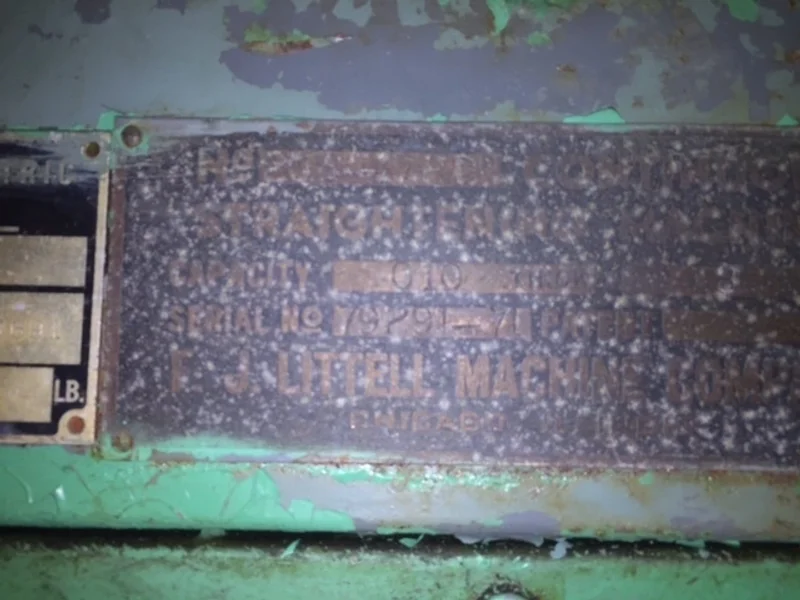 LITTELL 8&quot; W X .025&quot; STOCK STRAIGHTNER, S/N 79291-71 STOCK# 12829J