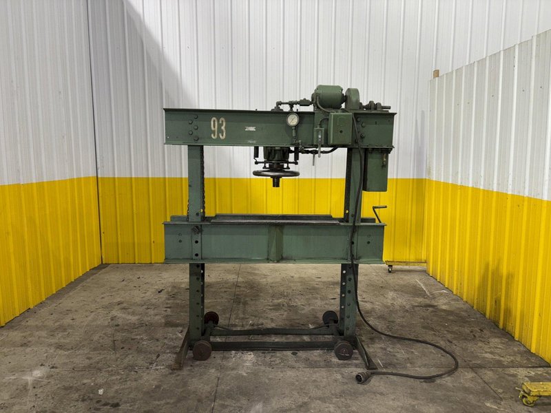 60 TON BRIDGEPORT MANELY H-FRAME HYDRAULIC POWERED SHOP PRESS: STOCK #23116